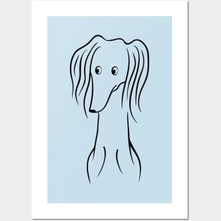 Funny Saluki Portrait Posters and Art